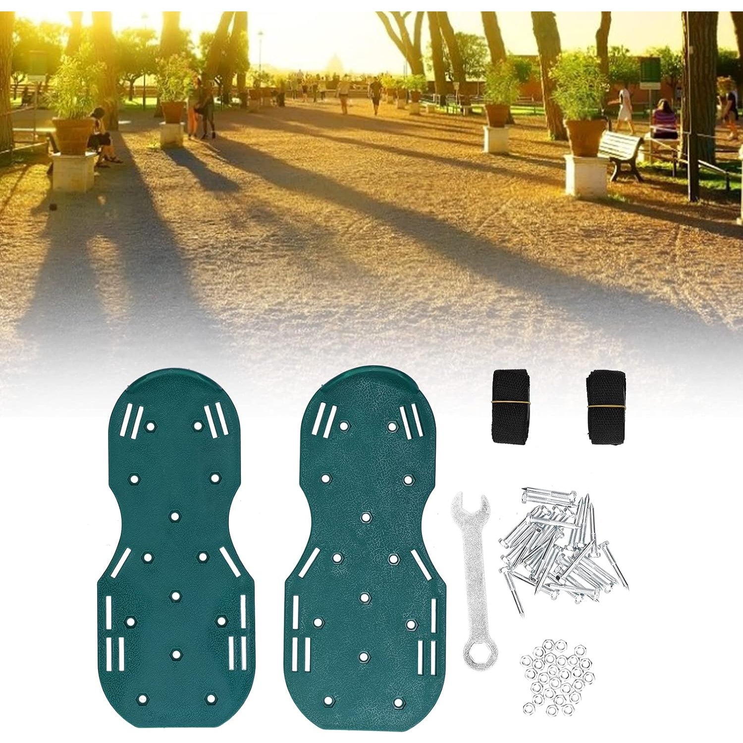 Lawn Aerator Sandals, Garden Grass Aerator Spiked Sandals Green Studded Shoes for Yard Patio Garden Excavation Lawn Aerator Sandals, Garden Grass Aerator Spiked Sandals Green Studded Shoes for Yard Patio Garden Excavation